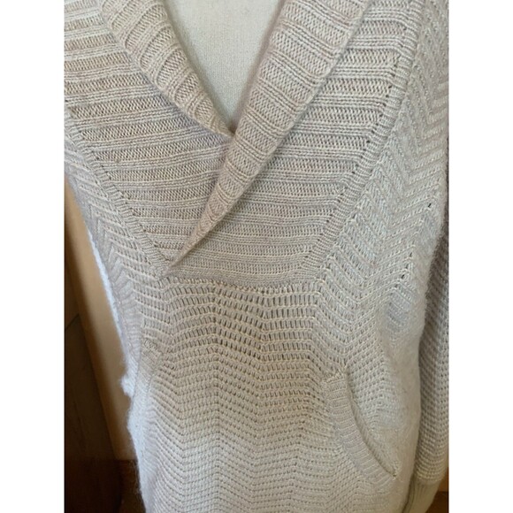 Angora Blend Shawl Neck Fisherman Sweater Sz Small/Runs Large Cozy Relaxed Soft - Picture 3 of 12